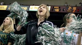  Holy Family students packed the end bleachers and provided plenty of vocal support for the Fire at Williams Arena.